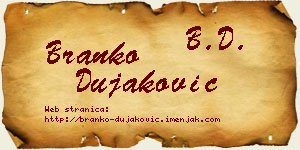 Branko Dujaković vizit kartica